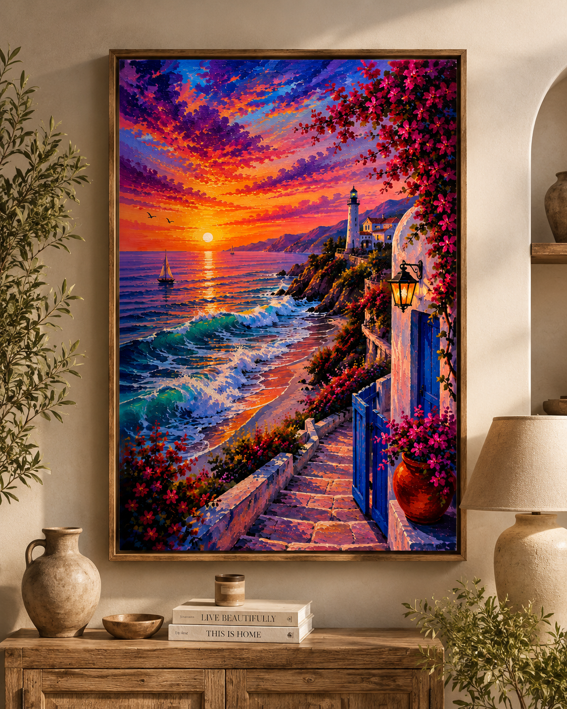 Turquoise Waves Painting