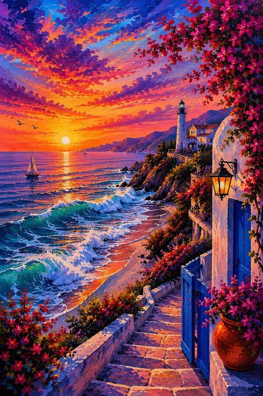 Turquoise Waves Painting