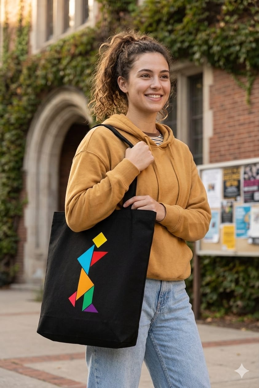 Cotton Canvas vibrant art tote bag